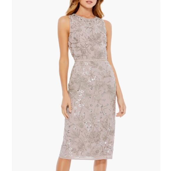Mac Duggal Dresses & Skirts - Mac Duggal Cocktail Dress 10741 Lilac Midi‎ Beaded Sequin Sheath Sleeveless